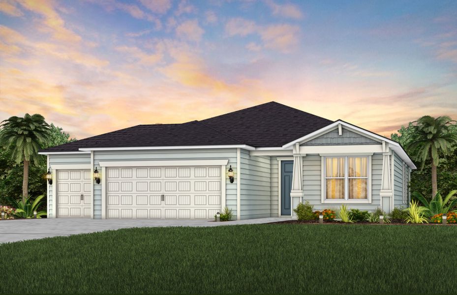 Front exterior of a new home in Wingate Landing, Jacksonville, FL, highlighting curb appeal (Image 1). Front exterior of a new home in Wingate Landing, Jacksonville, FL, highlighting curb appeal (Image 1).