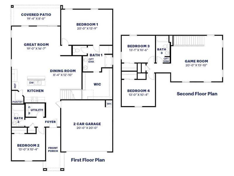 2D floor plan layout of this home in Remington, Buckeye, AZ (Image 4).