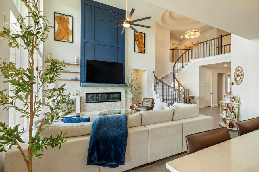 Furnished interior view inside a new home in Sweetwater - 60', Austin (Image 19). Furnished interior view inside a new home in Sweetwater - 60', Austin (Image 19).