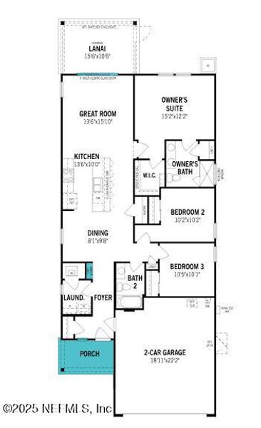 2D floor plan layout of this home in RiverTown - Forest, St. Johns, FL (Image 3).