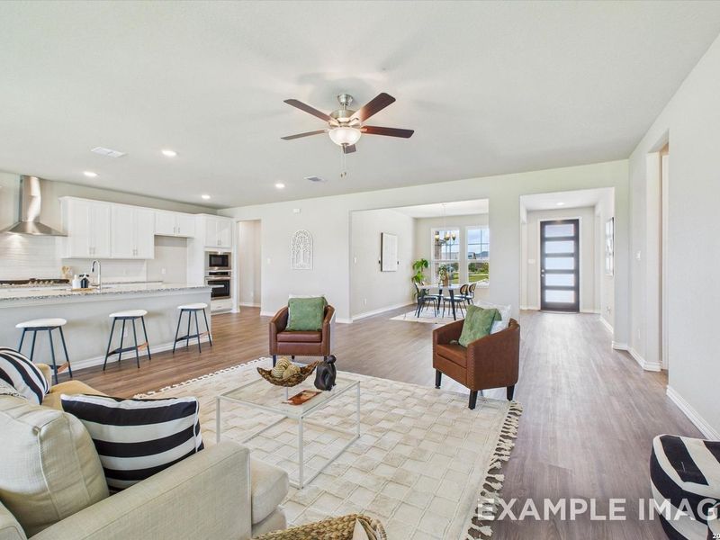 Furnished interior view inside a new home in Potranco Oaks, Castroville (Image 7). Furnished interior view inside a new home in Potranco Oaks, Castroville (Image 7).