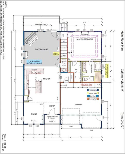 2D floor plan layout of this home in Lakeside at Blue Ridge Plantation, Taylors, SC (Image 3).