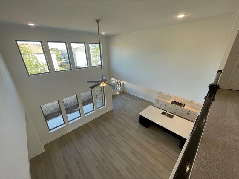 Downstairs Open Floorplan from upstairs landing