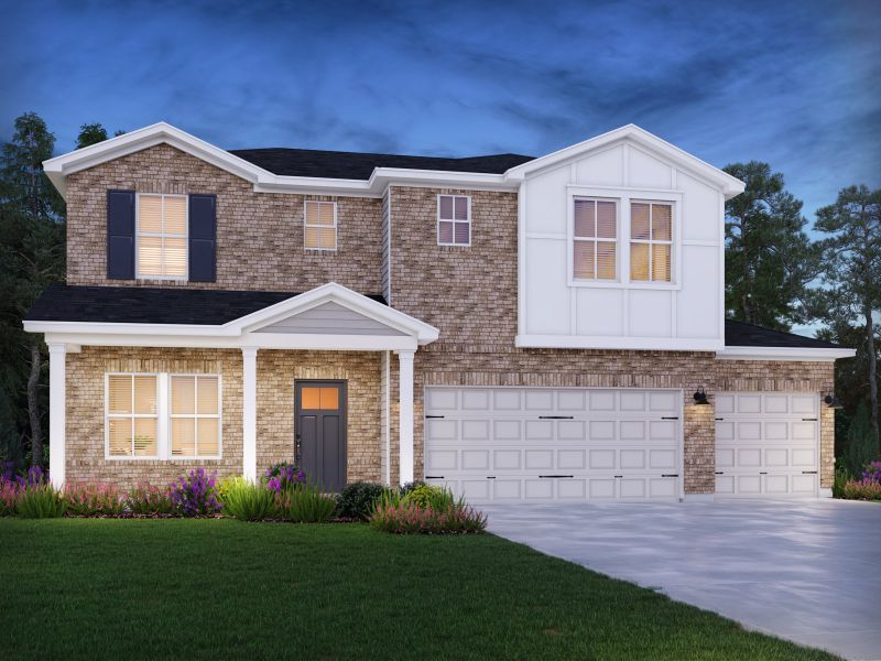 Representative exterior photo of a completed home built from the Cottonwood by Meritage Homes in Briarcreek - Bronze Series, Cane Ridge, TN (Image 2).