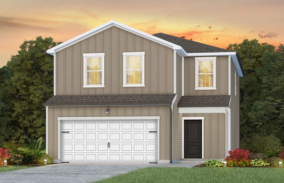 Front exterior of a new home in Bradford Pointe, Summerville, SC, highlighting curb appeal (Image 9).