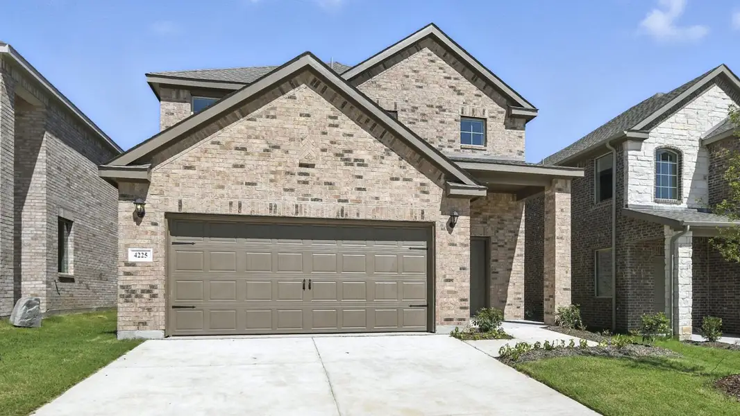 Front exterior of a new home in Winchester Crossing, Princeton, TX, highlighting curb appeal (Image 1). Front exterior of a new home in Winchester Crossing, Princeton, TX, highlighting curb appeal (Image 1).