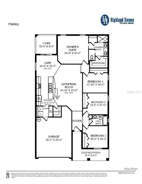 2D floor plan layout of this home in VillaMar, Winter Haven, FL (Image 2).