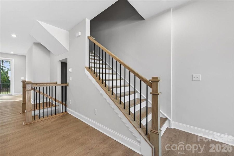 Oak Box stairs and open rails