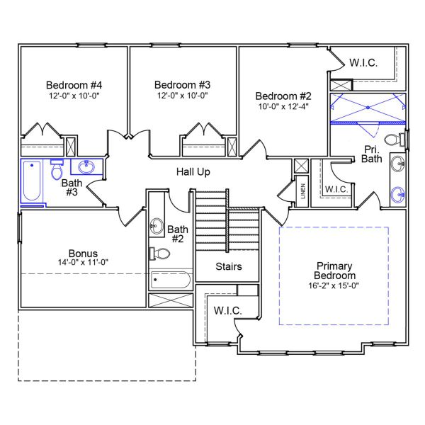2D floor plan layout of this home in Foxhall Landing, Easley, SC (Image 6).