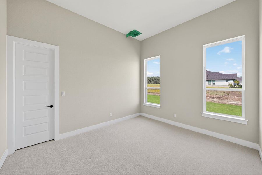 Carpeted empty room with baseboards Carpeted empty room with baseboards