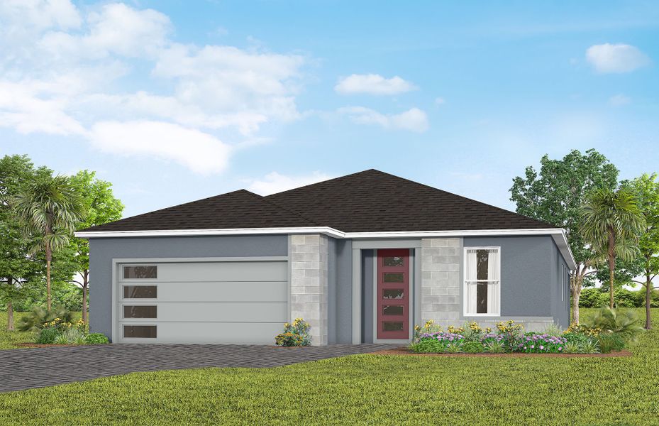 Representative exterior photo of a completed home built from the Mainstay by Del Webb in Del Webb Lakehaven, Clermont, FL (Image 12).