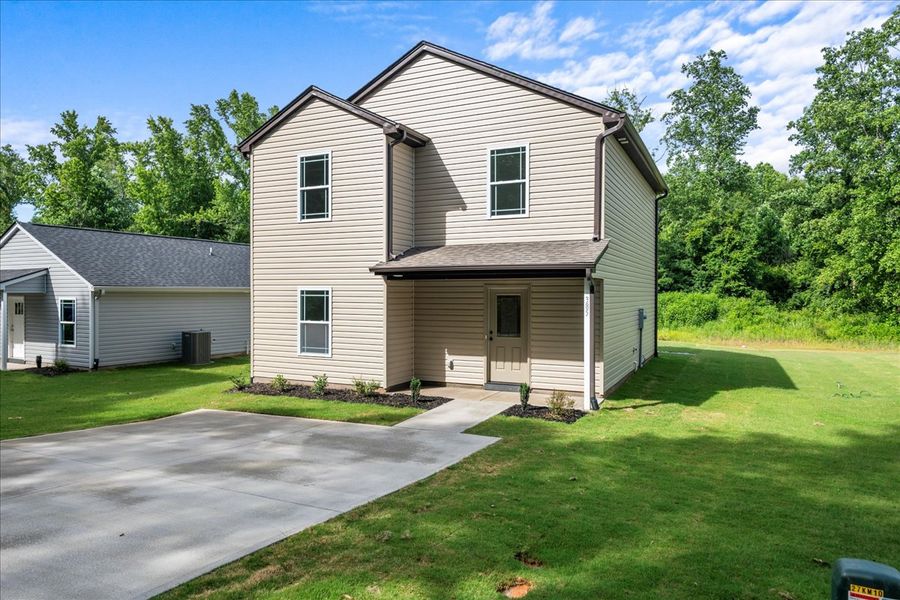 Representative exterior photo of a completed home built from the Riley by Enchanted Homes in Gentry Place, Spartanburg, SC (Image 2).