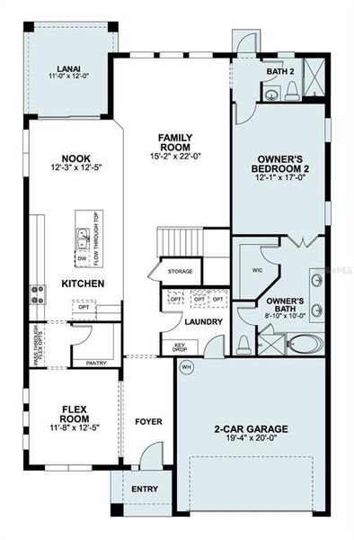 2D floor plan layout of this home in Estates at Rivercrest, Sanford, FL (Image 5). 2D floor plan layout of this home in Estates at Rivercrest, Sanford, FL (Image 5).