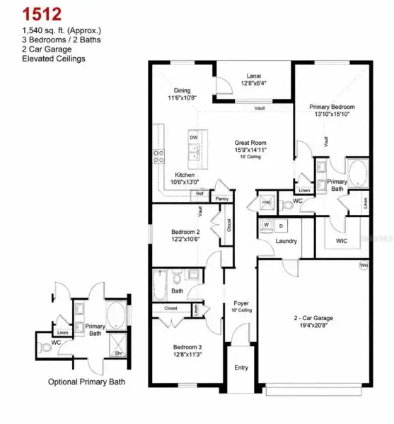 2D floor plan layout of this home in Poinciana - Polk County, Poinciana, FL (Image 2). 2D floor plan layout of this home in Poinciana - Polk County, Poinciana, FL (Image 2).