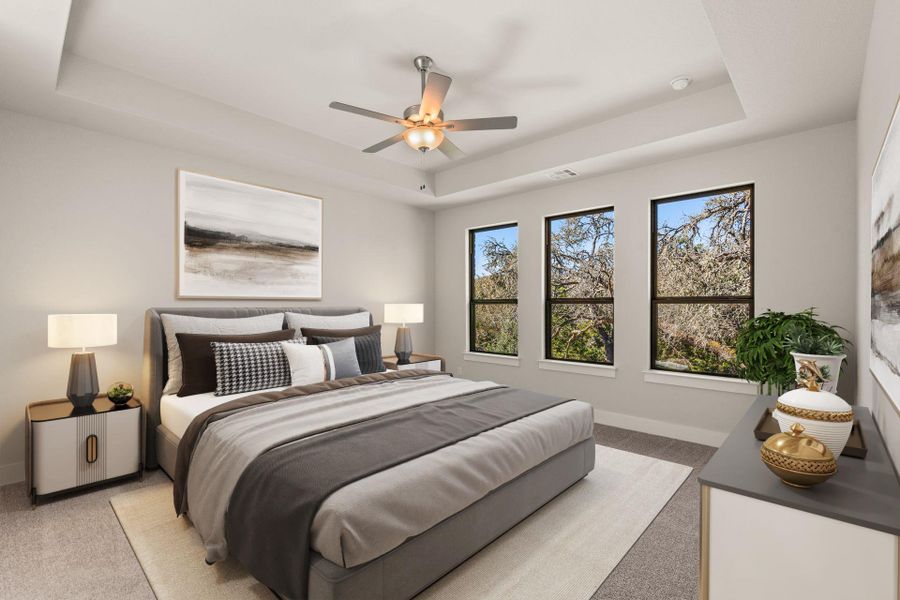 Primary Bedroom with tray ceiling - Representative Photo