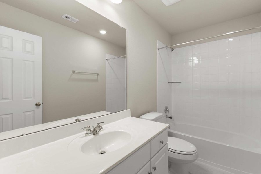 Secondary bath. Note: Sample product photo - actual exterior and interior selections may vary by homesite