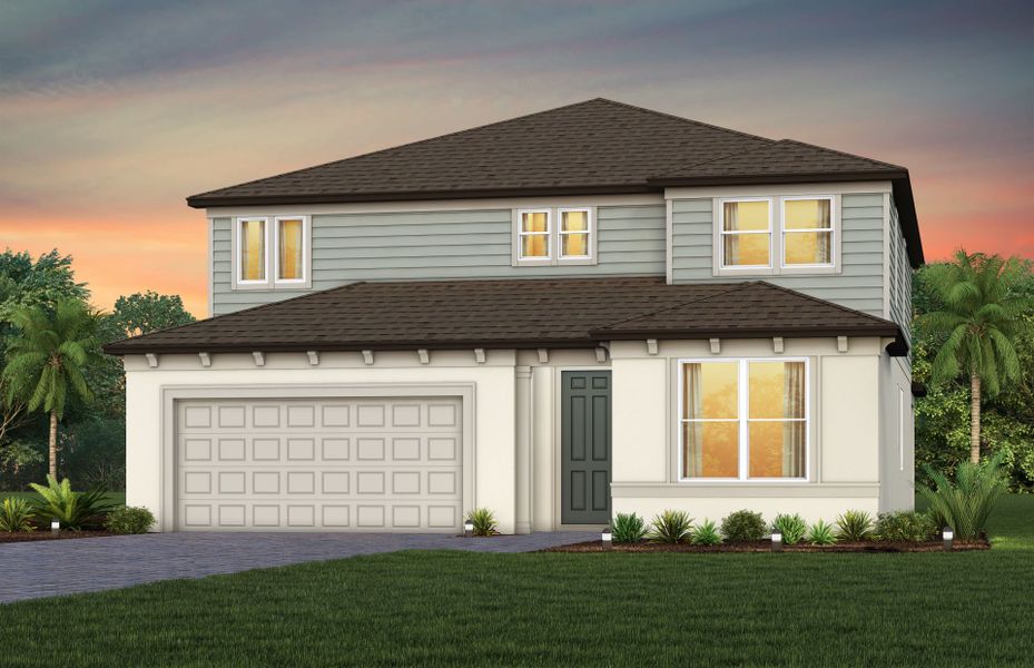 Representative exterior photo of a completed home built from the Scarlett by Pulte Homes in Spencer Glen, Riverview, FL (Image 1). Representative exterior photo of a completed home built from the Scarlett by Pulte Homes in Spencer Glen, Riverview, FL (Image 1).