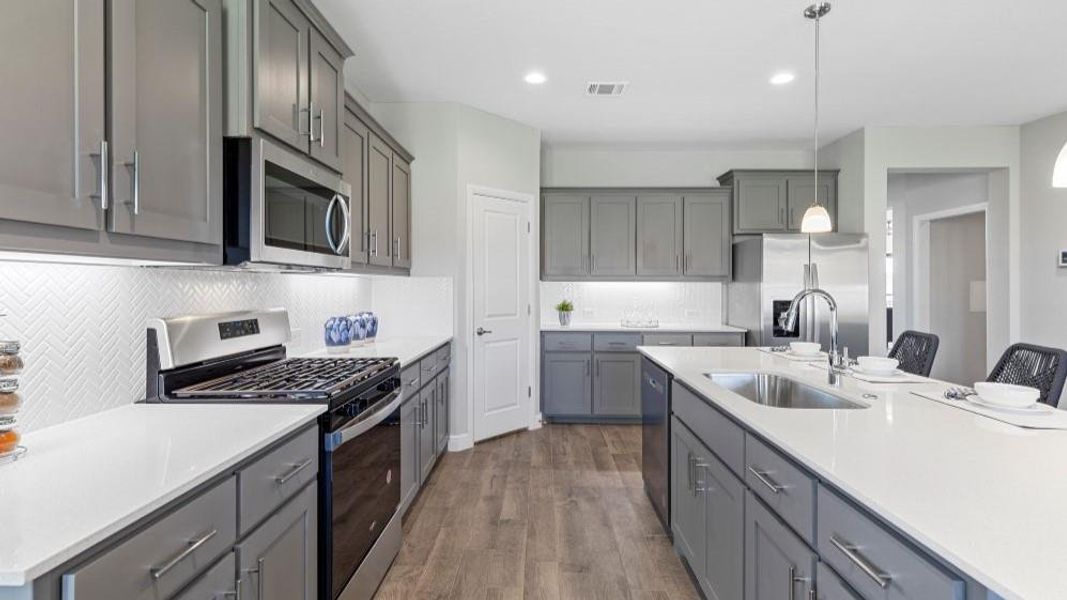 Furnished interior view inside a new home in Bluestem, Rhome (Image 13). Furnished interior view inside a new home in Bluestem, Rhome (Image 13).