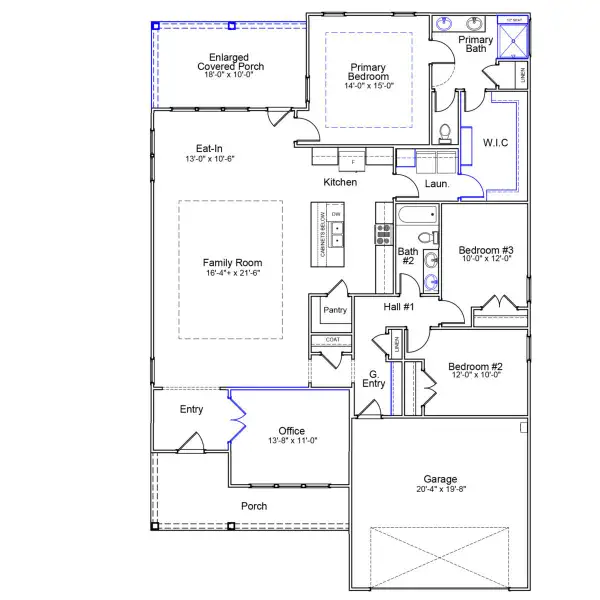 2D floor plan layout of this home in Cottages at Lake Emory, Inman, SC (Image 2). 2D floor plan layout of this home in Cottages at Lake Emory, Inman, SC (Image 2).