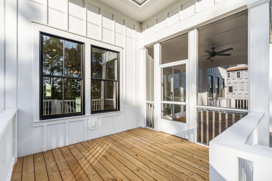 Exterior details and patio area of a home in Rivercroft, Awendaw (Image 32).