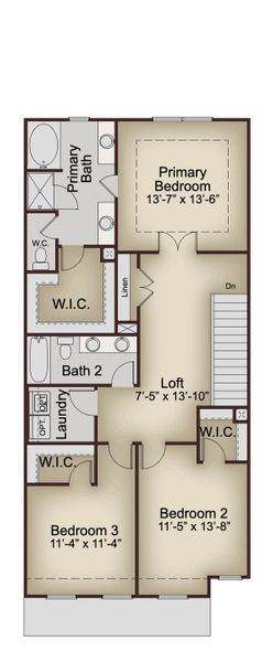 2D floor plan layout of this home in Somerset at Riverbrook, Gainesville, GA (Image 3).