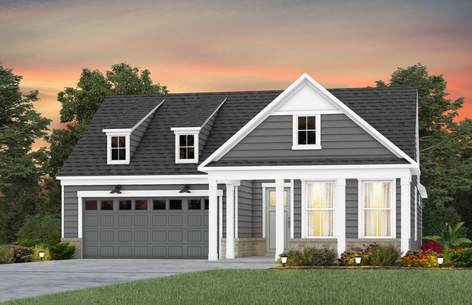 Front exterior of a new home in Carolina Riverside, Belmont, NC, highlighting curb appeal (Image 21).