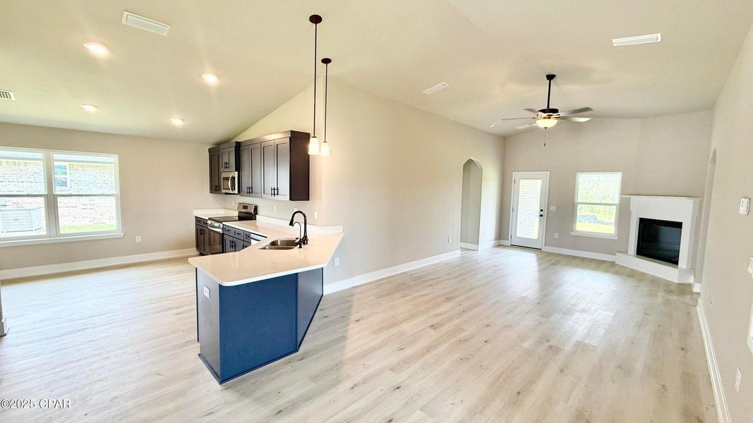 Furnished interior view inside a new home in College Station, Panama City (Image 3). Furnished interior view inside a new home in College Station, Panama City (Image 3).