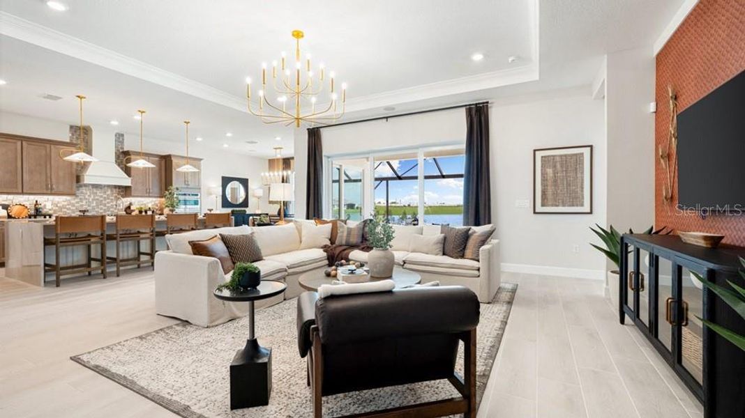 Furnished interior view inside a new home in Esplanade at Wellen Park, Englewood (Image 11).