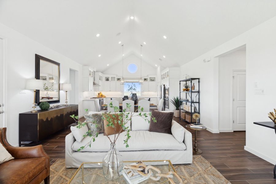 Great room with vaulted ceiling Great room with vaulted ceiling