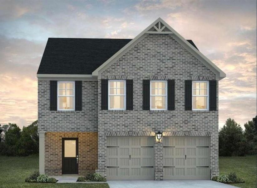 Front exterior of a new home in Creekbend Overlook, Fairburn, GA, highlighting curb appeal (Image 1). Front exterior of a new home in Creekbend Overlook, Fairburn, GA, highlighting curb appeal (Image 1).