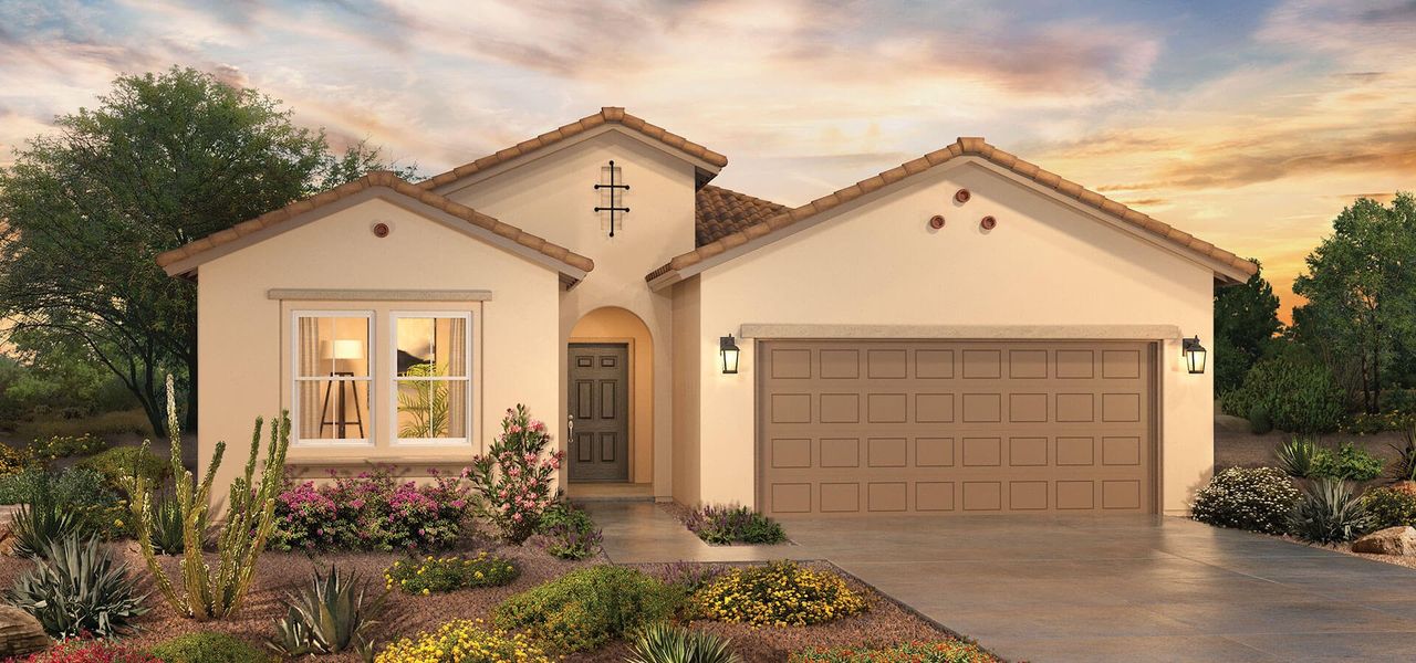 Representative exterior photo of a completed home built from the Bali II by Robson Resort Communities in Robson Ranch Arizona, Eloy, AZ (Image 13).