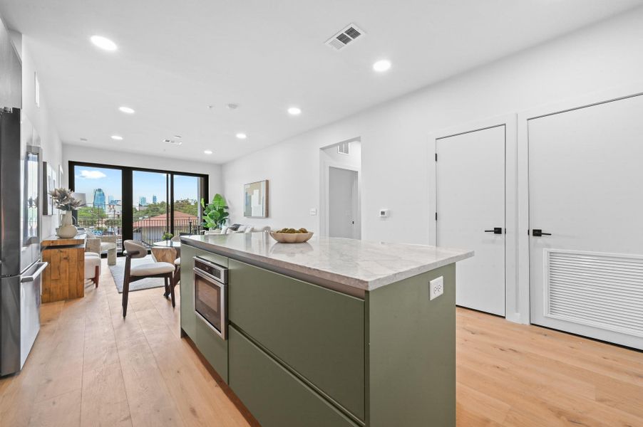 Furnished interior view inside a new home in One Oak, Austin (Image 22).