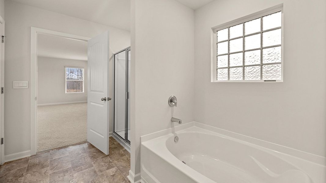 Representative furnished interior of a home built from the Mansfield by D.R. Horton in Northwoods at Mirror Lake, Villa Rica (Image 12).