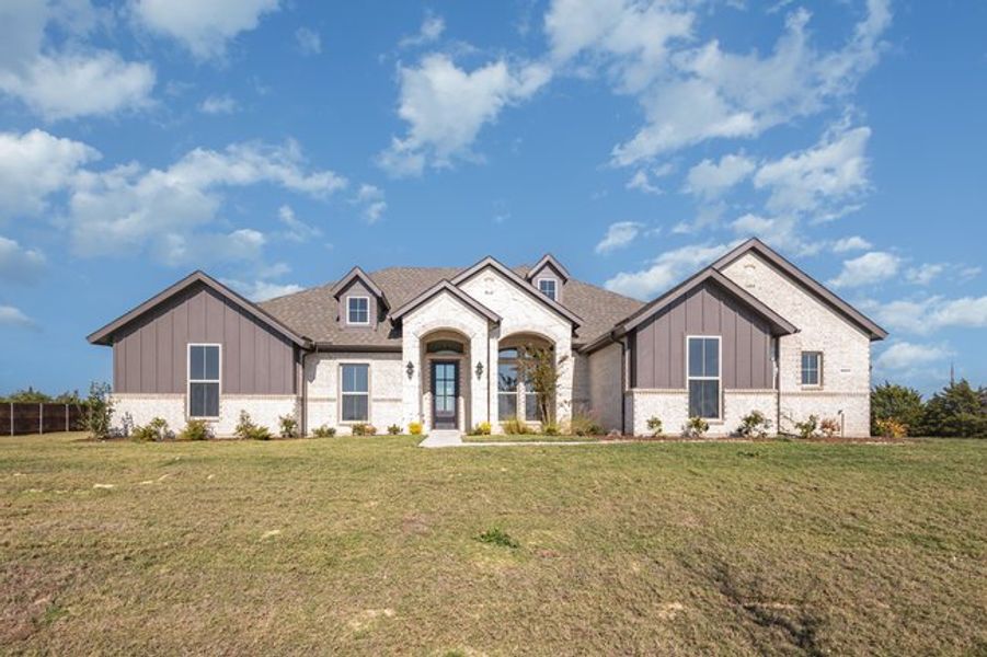 Representative exterior photo of a completed home built from the The Magnolia by Sumeer Homes in Stone Henge II, Sanger, TX (Image 2). Representative exterior photo of a completed home built from the The Magnolia by Sumeer Homes in Stone Henge II, Sanger, TX (Image 2).