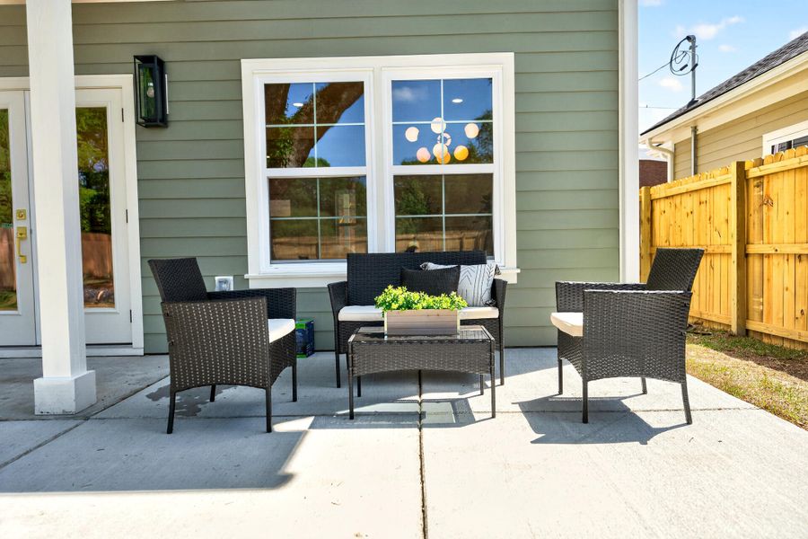 Exterior details and patio area of a home in , North Charleston (Image 22).