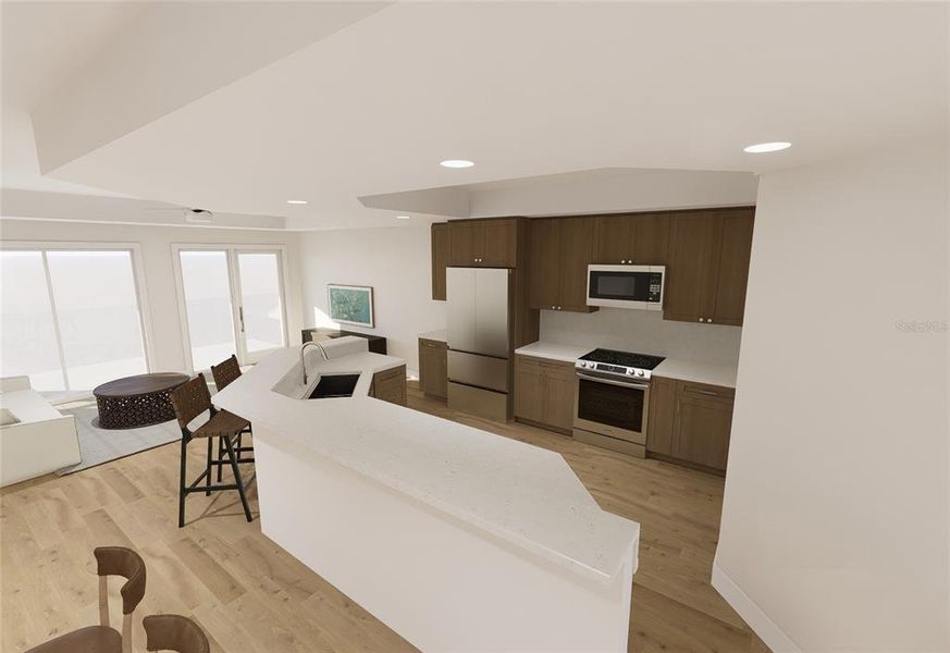 *Rendering Example**Unit does not come with physical ceiling fans, furniture, and washer/dryer appliances.