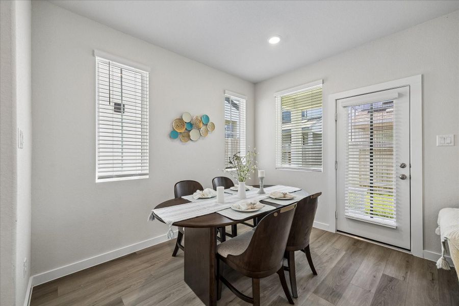 Furnished interior view inside a new home in Dunvale Village - Townhome Collection, Houston (Image 18).