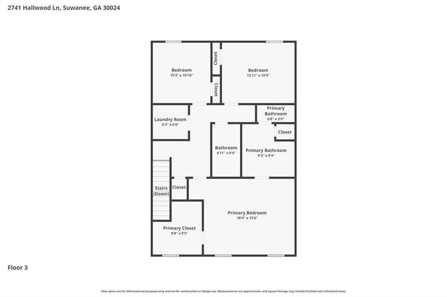 2D floor plan layout of this home in , Suwanee, GA (Image 19).