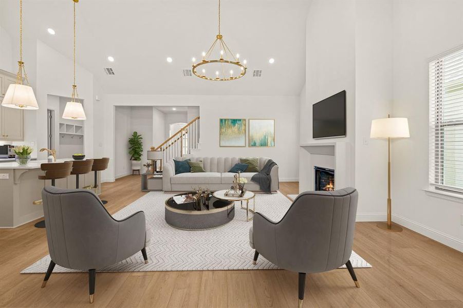 Furnished interior view inside a new home in The Bluffs at Parks of Aledo, Aledo (Image 10).