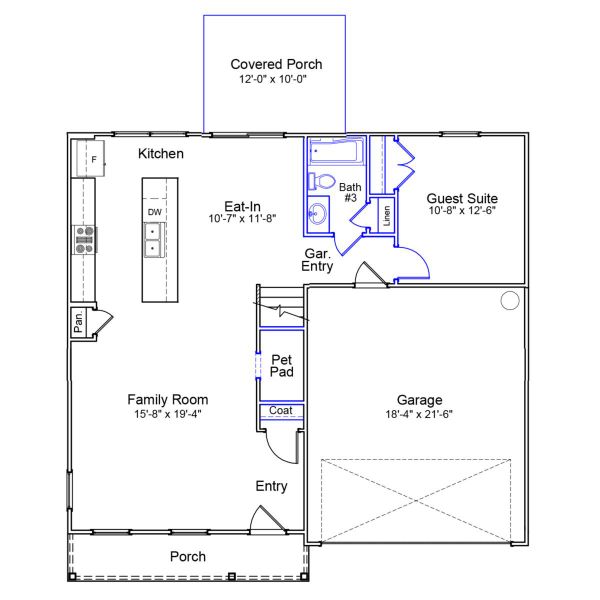 2D floor plan layout of this home in Ellington, Elgin, SC (Image 1).