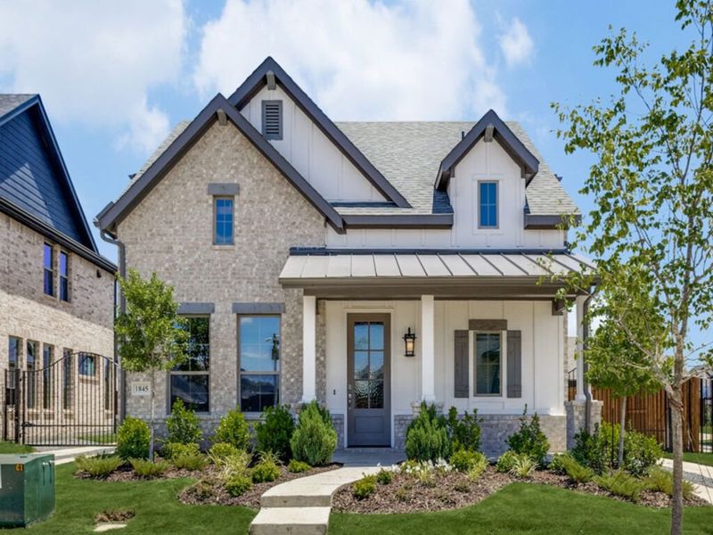 Front exterior of a new home in Mantua Point, Van Alstyne, TX, highlighting curb appeal (Image 1).