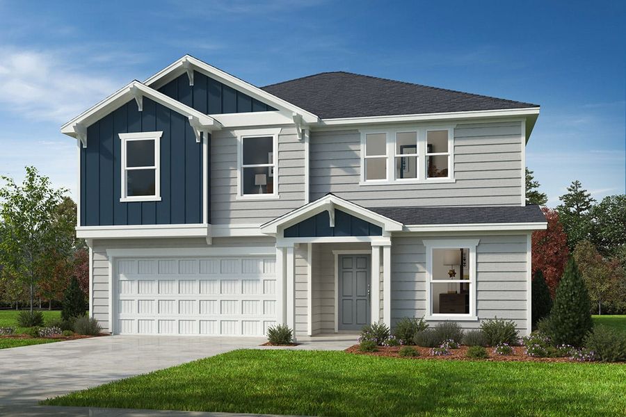 Representative exterior photo of a completed home built from the Plan 2338 by KB Home in Utley Farms, New Hill, NC (Image 9).