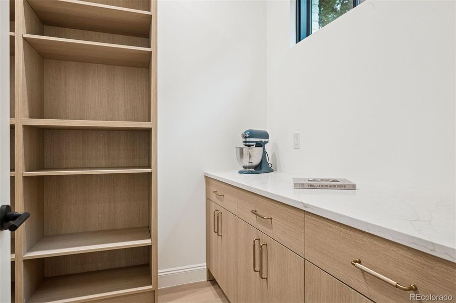 Back pantry with beautiful built-ins