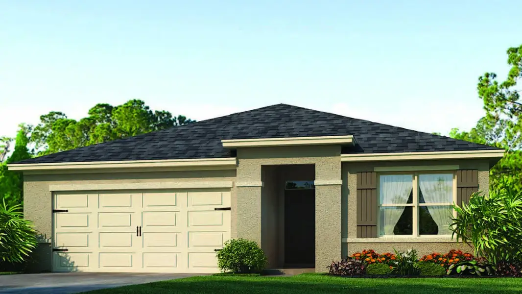 Front exterior of a new home in Sun N Lake, Sebring, FL, highlighting curb appeal (Image 2). Front exterior of a new home in Sun N Lake, Sebring, FL, highlighting curb appeal (Image 2).