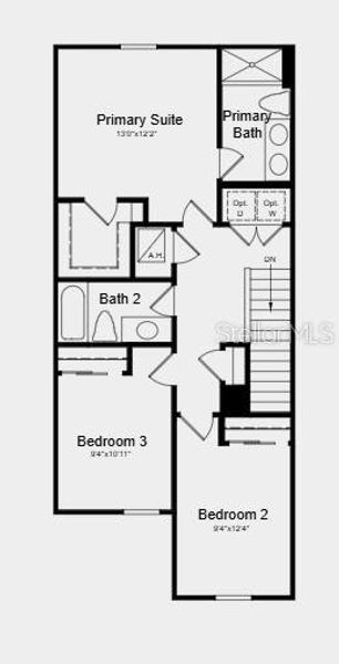 2D floor plan layout of this home in The Towns at Tiburon, Nokomis, FL (Image 3).