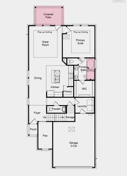 Additional highlights include: covered patio, gourmet kitchen, slide in tub at primary bath, and gas drop for future outdoor grill.