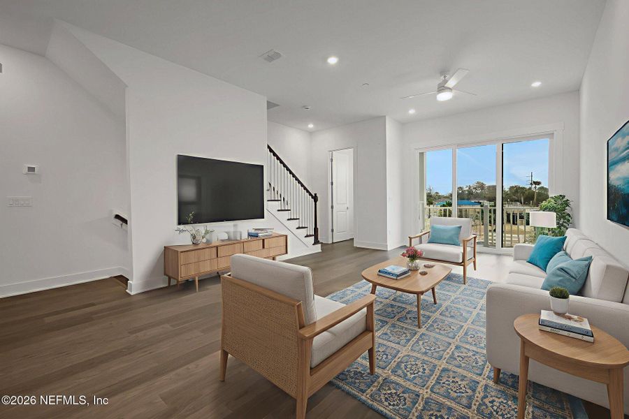 Furnished interior view inside a new home in North Beach Townhomes, Jacksonville Beach (Image 14).