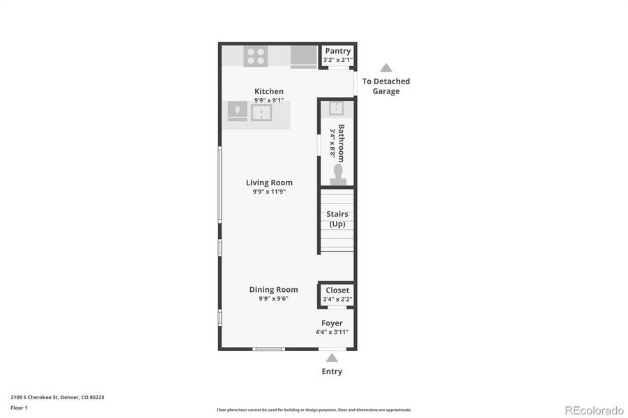 2D floor plan layout of this home in , Denver, CO (Image 3).