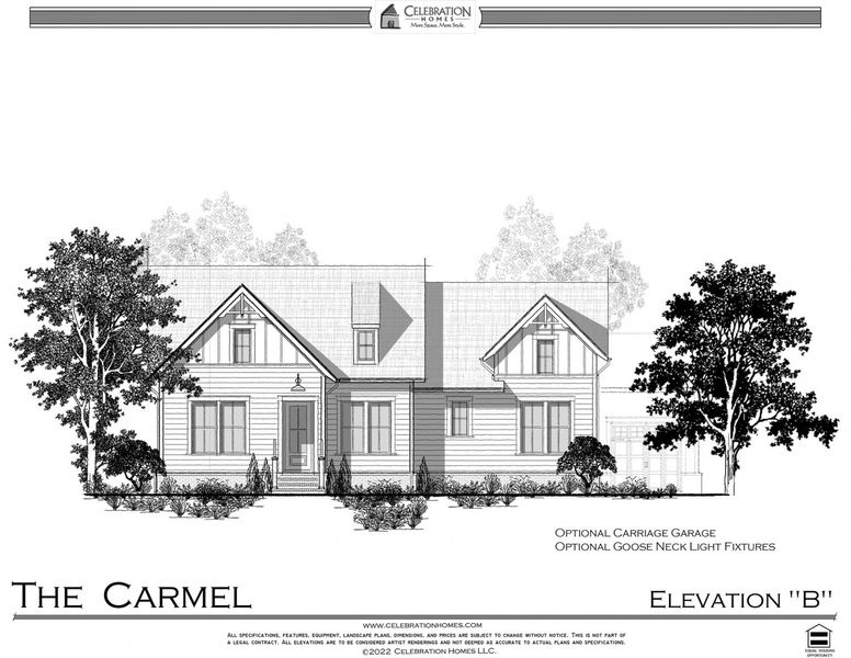 Representative rendering of the exterior for the Carmel by Celebration Homes (Image 7).