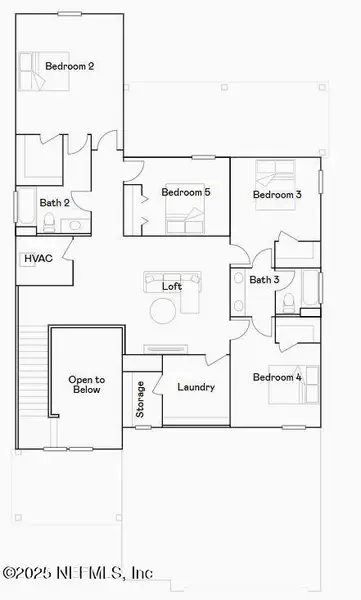 2D floor plan layout of this home in Russell Retreat, Green Cove Springs, FL (Image 4).